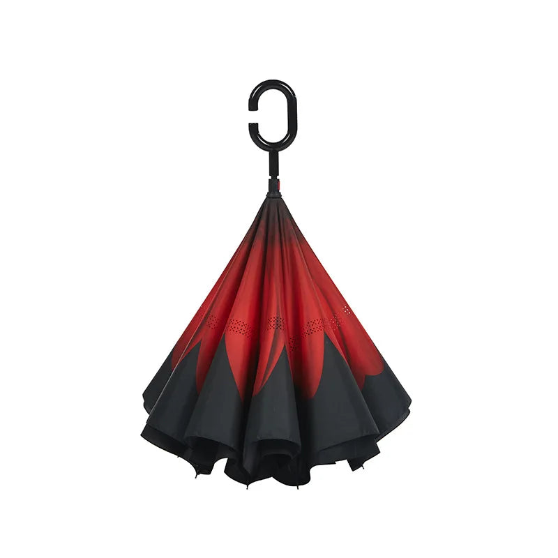 Reversable Umbrella with Sleeve Sublimation Inverted Umbrella Sun Rain Umbrellas