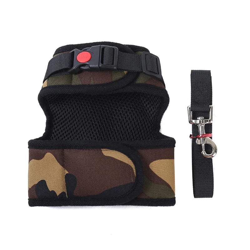 Wholesale Stocked Breathable Mesh Camouflage Korean Cart Dog Chest Harness Vest Style