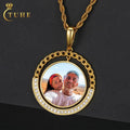 Hip Hop Jewelry Designer Charm Tennis Chain Photo Pendant Gold Plated Picture Necklace for Men Women