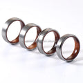 Unisex 6mm Tungsten Wedding Ring Men's Women's Rose Wood Inlay Ring Engagement Band Anniversary Gift Fashion Tungsten Ring
