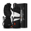Direct Manufacturer Wasoto WG003 7.4V Black White Ski Heated Gloves Five-Finger Waterproof Breathable Made Polyester for Winter