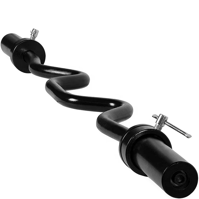 1.2m Unique Design Style 120cm Powerlifting Cheap Silver Weight Lifting Fitness Training Exercise Black Arm Ez Curl Barbell Bar