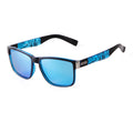 Dubery Custom logo Men Woman Outdoor Sunglasses Anti UV Sunglasses Polarized square Frame Stripe Printing Shade Sun Glasses