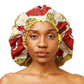Wholesale Large Size African Print Pattern Satin Lined Designer Bonnet Women Double Layer Satin Sleep Hair Bonnet Cap Ankara Hat