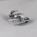 Wholesale Real S925 Sterling Silver Punk Fashion Eagle Claw Design Adjustable Jewelry Ring for Men and Women