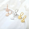 925 Sterling Silver Lucky Star Heart Shape Hoop Earrings for Women Jewelry