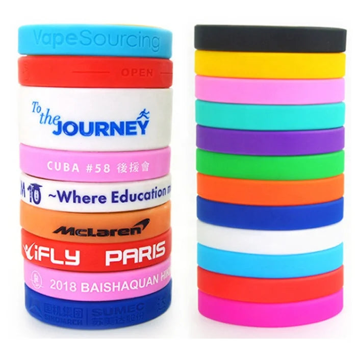 Eco-friendly Printed Custom Logo Rubber Bracelet Wrist Band Silicone Wristband