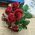 L06626 Cheap Price Silk Rose Artificial Flowers Bouquet Decorative Flowers for Home Wedding Decoration