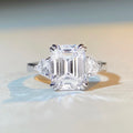 Vintage Jewelry 4 Carats Diamond Jewelry Cz 5A White Cubic Zircon Emerald Cut Wholesale Price Wedding 925 Sterling Silver Rings