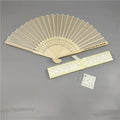 Ivory White Handheld Folded Wedding Favor Souvenirs Guests Gift Party Favors Wedding Bamboo Fabric Hand Fan With Gift Box