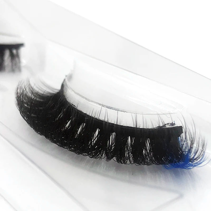 D08 Individual Custom Blue Color Eyelashes Colorful Faux Mink Eyelash Colored Lashes