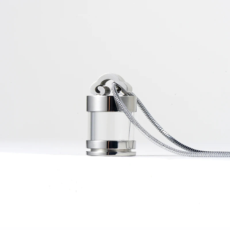 Collect Sand Flower Hair Ashes Urn Cremation Container Openable Glass Bottle Classic Snake Chain Pendant Necklace Gift