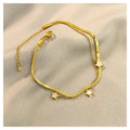 Non Tarnish Gold Plated Layer Star Snake Leg Chain Stainless Steel Fashion Jewelry Anklets for Women