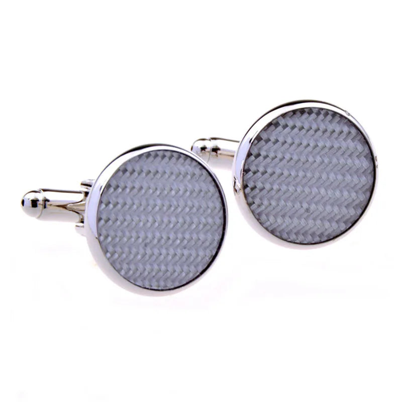 Wholesale Carbon Fiber Enamel Elegant Cufflinks Custom Men Suit Shirt Fashion Accessory Wedding Tuxedo Trendy Jewelry Gift Set
