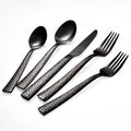 Hot Sell Wholesale Stainless Steel Flatware Mirror Polished Silverware Knife Fork Spoon Unique Hammered Cutlery Set