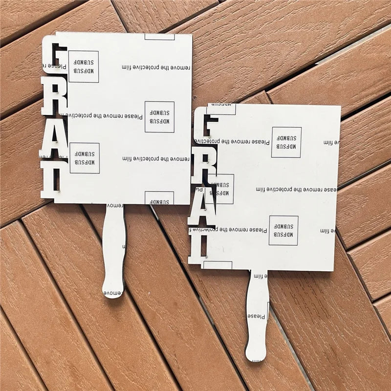 MDFSUB 5mm Sublimation Blank Grad Photo Frame Sublimation Paddle Fans Blank Sublimation Grad Paddle Fans with Protective Films