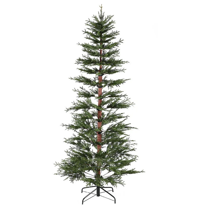 Artificial Luxury Collapsible Pe Slim Pencil Christmas Tree With Ornaments