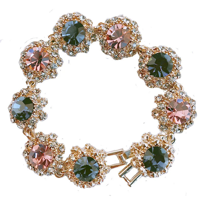 Super Glitter Rhinestone Vintage Bracelet Bridal Snowflake Tennis Bracelet Fashion Crystal Jewelry Gift for Women