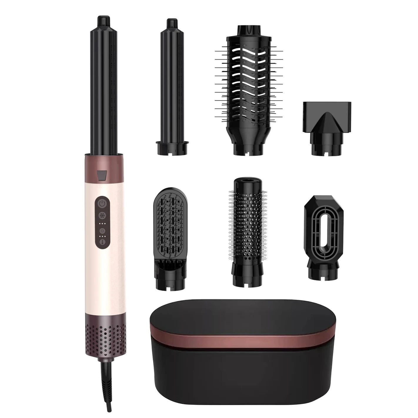 Hot Air Brush Comb Hair Styler High Speed Straightener & Curler 5 in 1 Multi Styler with Diffuser & Foldable Nozzle