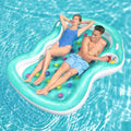 Bestway 43045 Double Designer Float Lounger Inflatable Floating Island Outdoor Pool Float for Adult