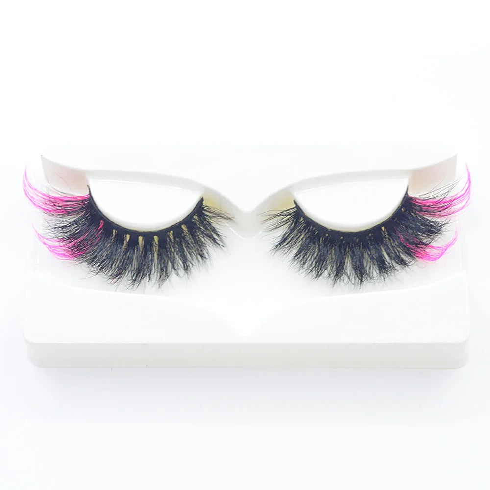 Fluffy Full Faux Mink Eyelashes Vendors 15mm-25mm Wholesale Colorful Mink Strip Lashes Natural Fake Eyelashes Private Label