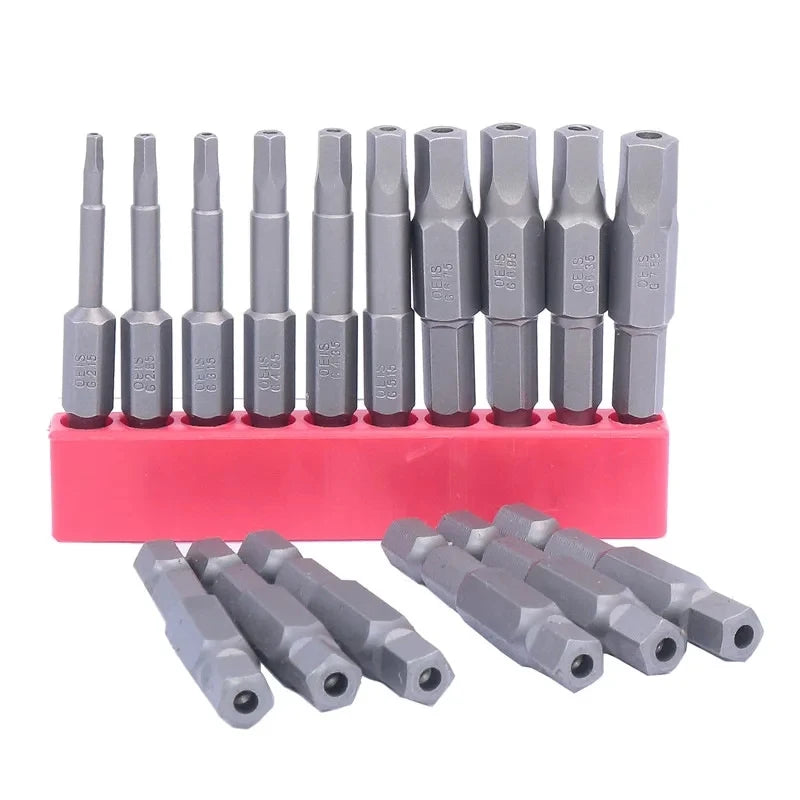 S2 Steel 1/4 Inner Pentagonal Screw Electric Driver Set Bicycle Pentagonal Pneumatic Head Bit Accessory