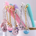 Small Fresh Ins Wind Sparkling Student Writing Pen Creative Glass Pendant with 0.5mm Plastic Material
