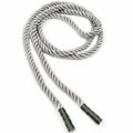 Hot Selling Bright Grey Stripe Cotton Drawcords Drawstring Silicone Tips Shoelace for Shoes Garment Bags Hoodie