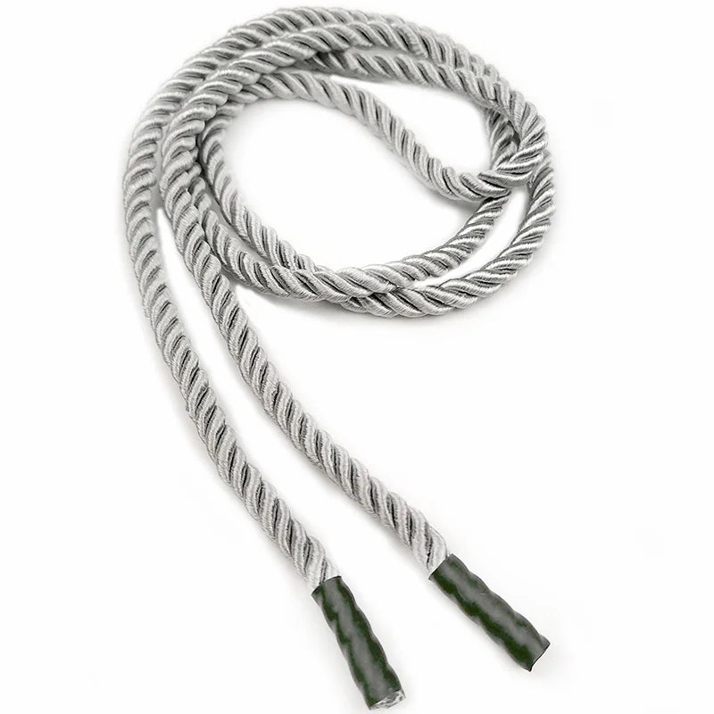 Hot Selling Bright Grey Stripe Cotton Drawcords Drawstring Silicone Tips Shoelace for Shoes Garment Bags Hoodie