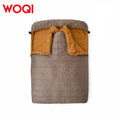 WOQI Ultralight Double Sleeping Bag Comfortable Rectangular Two-Person Wraparound Footbox Zipper Envelope Style