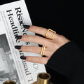 New Design Geometry S925 Sterling Silver Simple Style Cold Wind Irregular Double Bars Adjustable Finger 925 Ring Women JT522