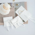 8*8 CM White Luxury New Customized Beautiful Package Bags Envelope Microfiber Jewelry Pouch With Rope for Girls Women