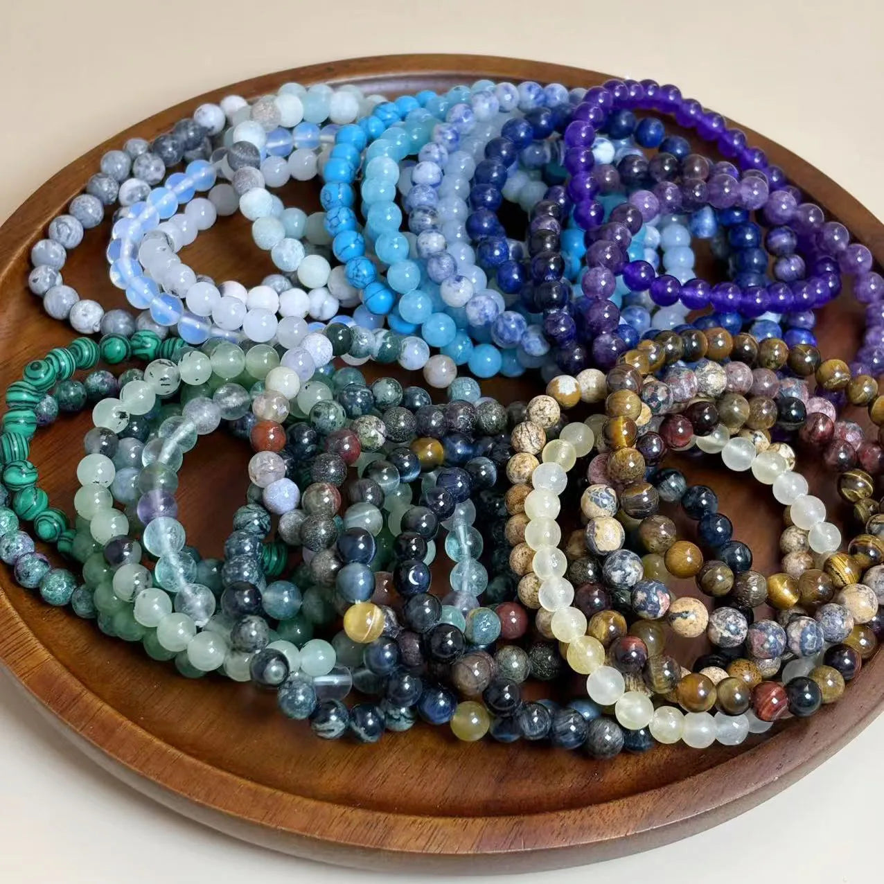 Custom 6mm Dainty High Quality Natural Gem Stone Bead Bracelet Stylish Fashion Beaded Bracelet for Energy Boost Healing Perfect