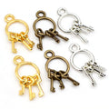 10pcs 24X13mm Antique Silver Plated Bronze Key Chain Handmade Charms Pendant DIY Jewelry Findings for Bracelet Necklace
