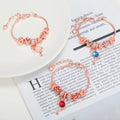 Fashion Luxury  Flamingo Pendant Love Big Hole Bead Charm Bracelets Rose Gold Jewelry  for Women Girls