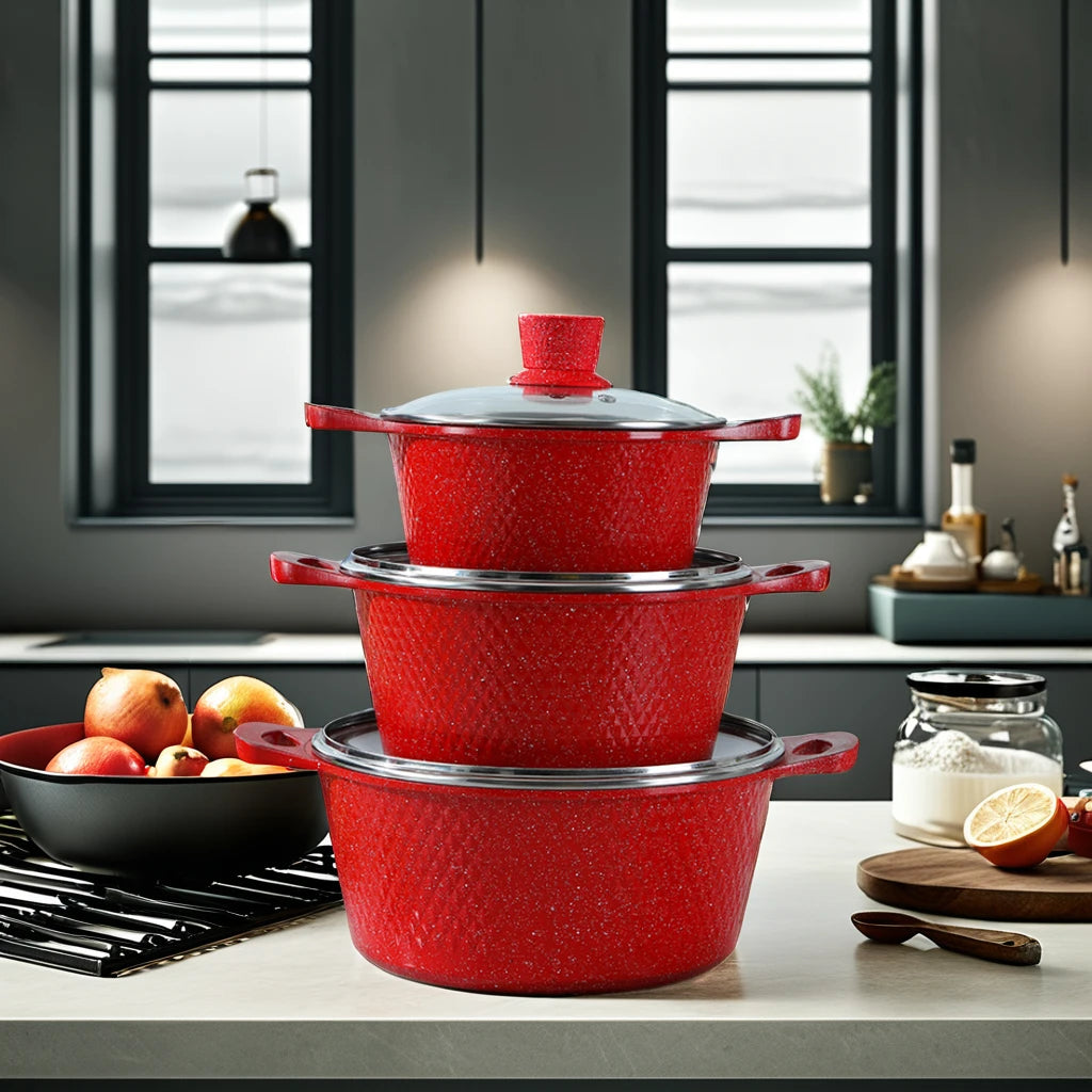 10-Piece Ceramic Glass Set Aluminum Alloy Pot Open Flame Stove Special Flat Bottomed Soup Pot Frying Pan Milk Pot Daily Cooking