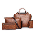 2022 New Fashion 3 in 1 Handbag Set Silver Color Good Quality PU Leather Ladies Tote Bags Women Handbag