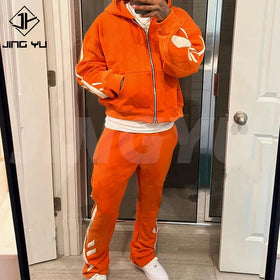 Gym Training Wear Tracksuit Full Zip up Hoodie and Jogger Set Heavyweight Sweatsuit