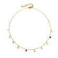Bulk Wholesale butterfly Necklace Jewelry Stainless Steel Colorful Crystal Diamond Gold Necklace