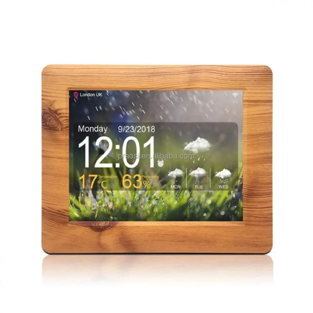 2025 New Wooden Frame Printing 8 Inch Lcd Digital Photo Frames Calendar Clock for Memory Loss Alzheimer Dementia Elderly People