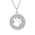 YH JEWELLERY Fine Jewelry 925 Sterling Silver Hollow Dog Paw Charm Circle Paw Pendant Pet Jewelry