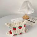 Sweet Strawberry Tissue Holder Box Japan Style Knitted Fabric Creative Home Car Decoration for Living Room High Appearance