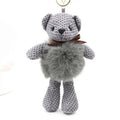 Teddy Bear Pineapple Lattice Plush Keychains Toys Doll Valentine's Day Teddy Bear Keychain Stuffed Animal Hand Gift Accessories