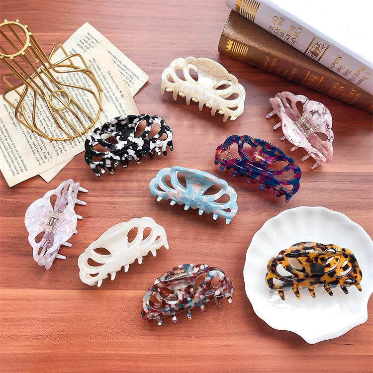 Wholesale Custom Manufacturer Sustainable Hair Setting Clips Totoise Big White for Women Thin to Thick Hair
