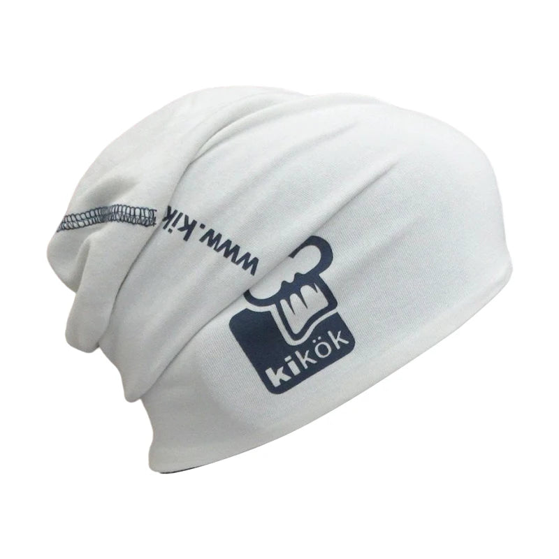 Unisex Solid Slouchy Beanies Double Layers Cotton Warm Hats with Custom Logo