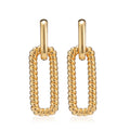 Twisted Square Charms Drop Earrings for Women Accessories Gold Color Minimalist Long Dangle Earings Fashion Jewelry