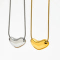 Joolim Jewelry 18k Gold Plated Elegance Chunky Heart Pendant Snake Chain  Necklace Stainless Steel Jewelry Wholesale
