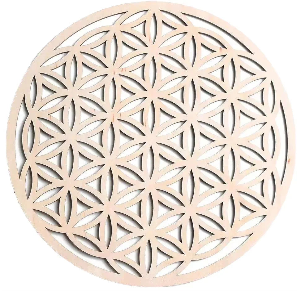 12 Inch Seed of Life 7 Chakra Wooden Wall Decor Wood Decor Sri Yantra Mandala Chakras Wheel of Life Grid Hanging Cutout