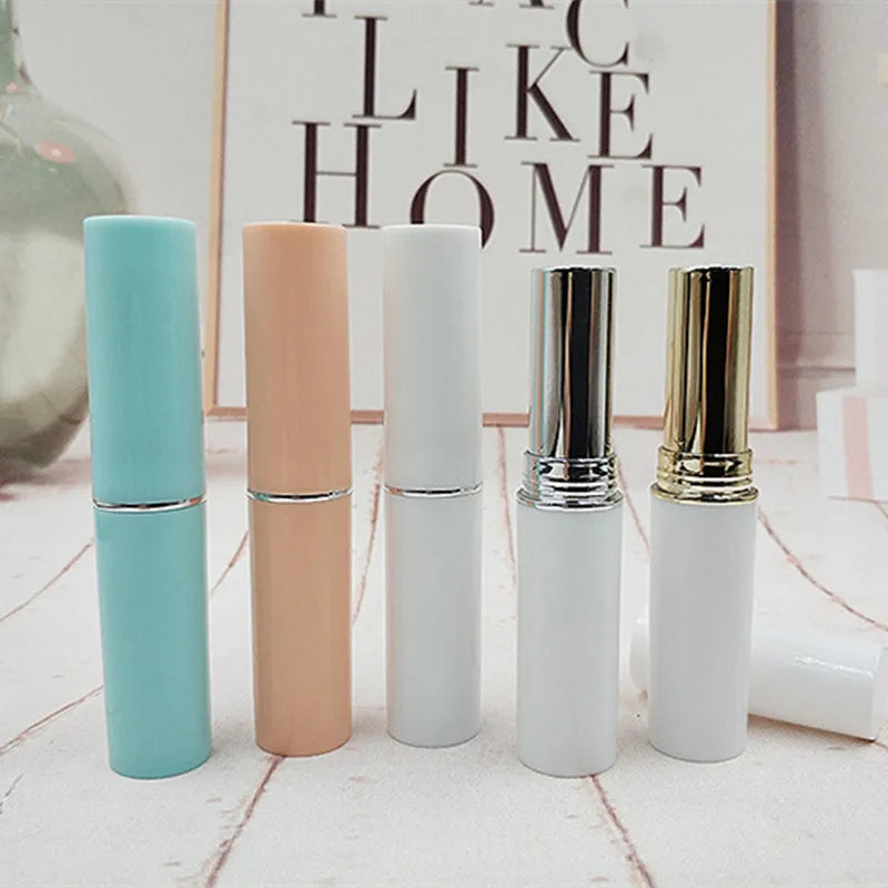 3g Empty Plastic Silver Gold Lip Balm Tube Silver Plating LipStick Tube