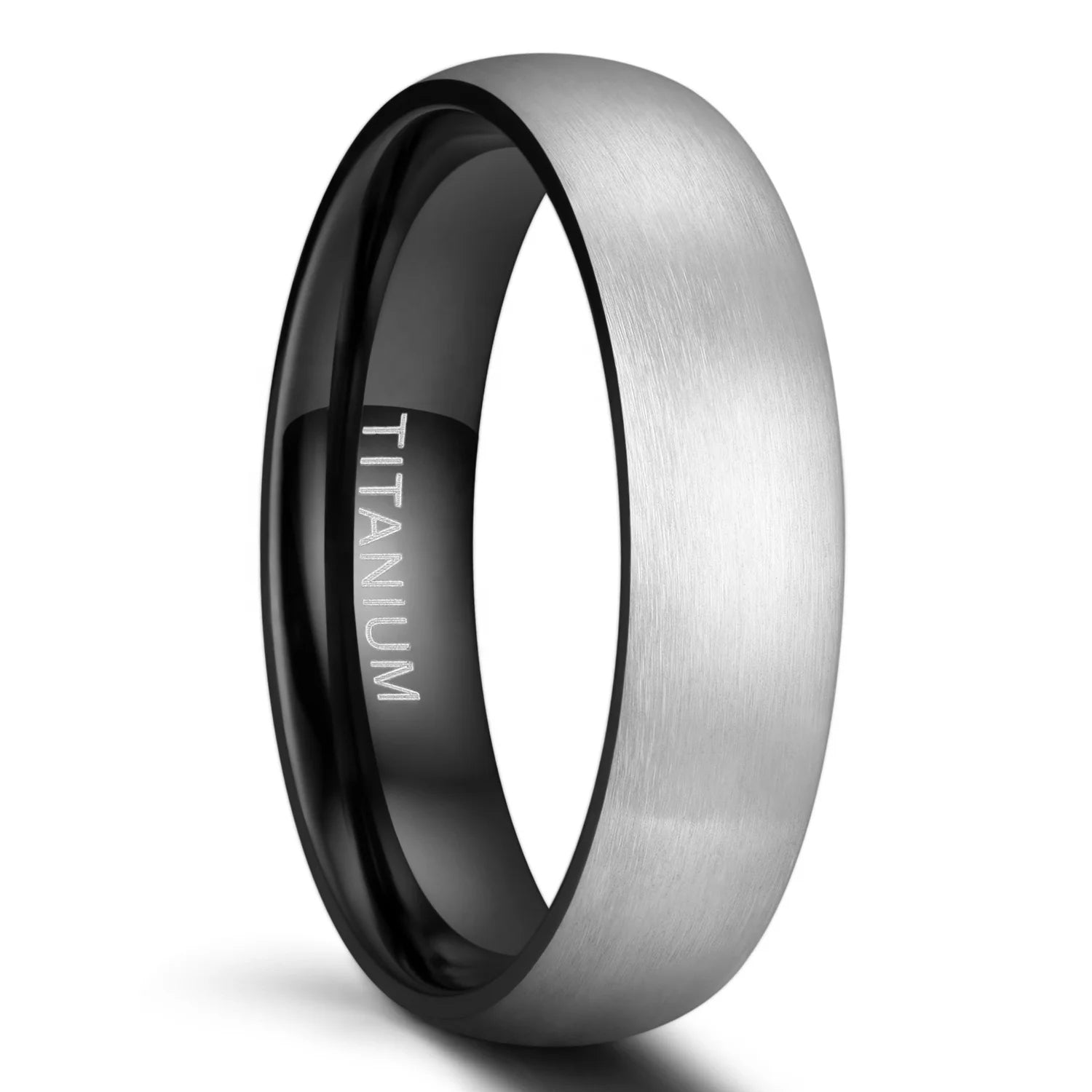 OAHLAN 6mm 8mm Fashion Classic Titanium Ring Brushed Dome Wedding Band Eternity Rings Jewelry for Men Women